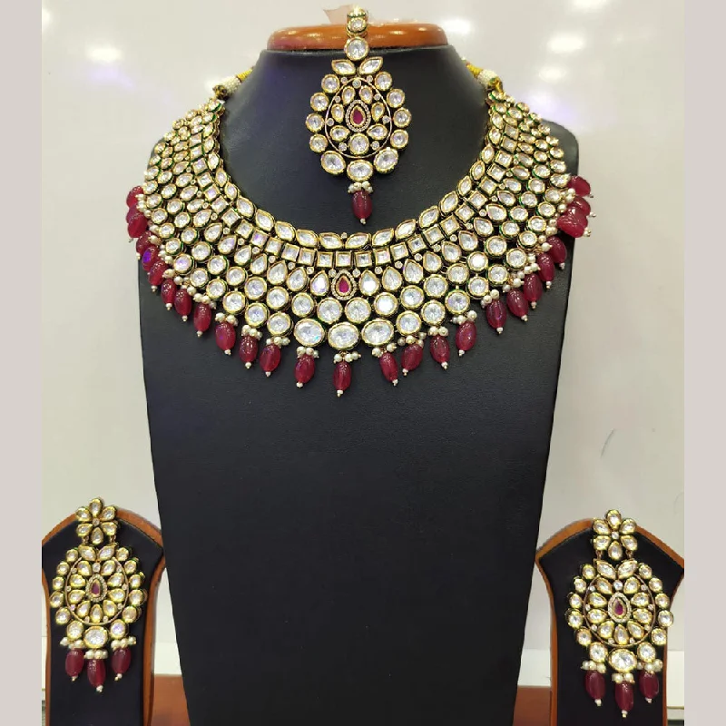 Jain Jewellers Gold Plated Kundan Necklace Set