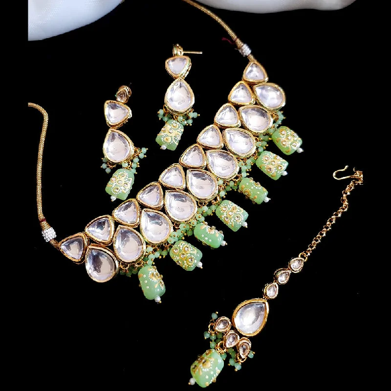 JCM Gold Plated Kundan Choker Necklace Set