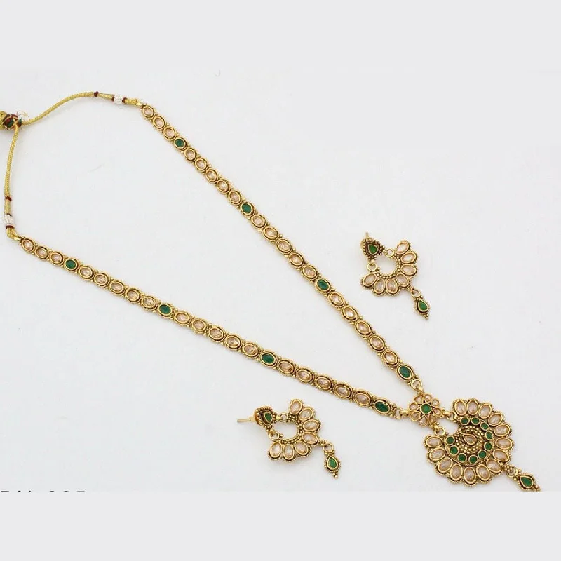 Manisha Jewellery Gold Plated Crystal Stone Long Necklace Set